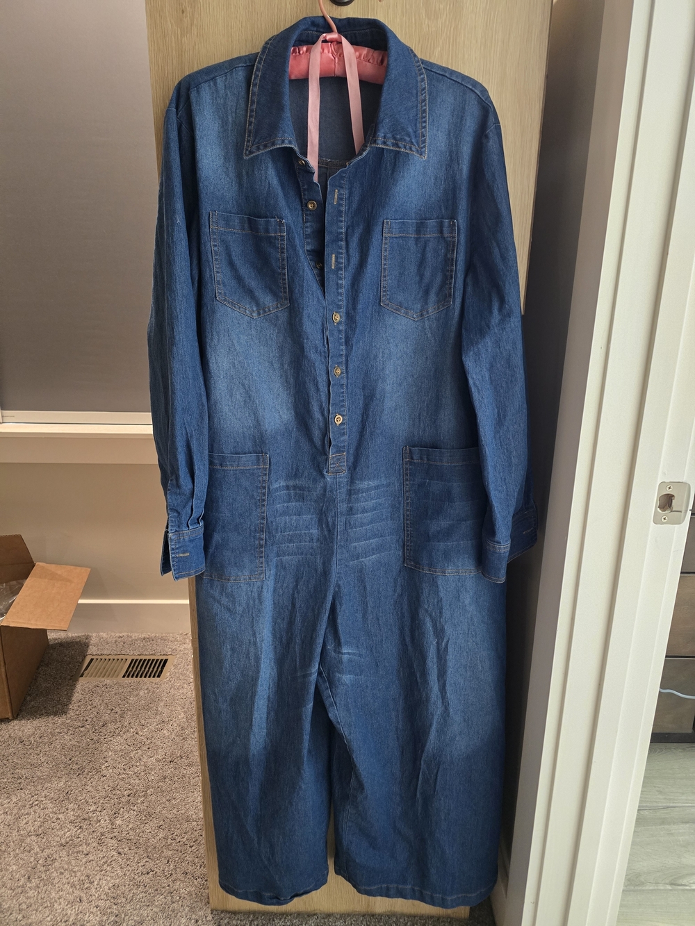 Denim Utility Jumpsuit - Blue